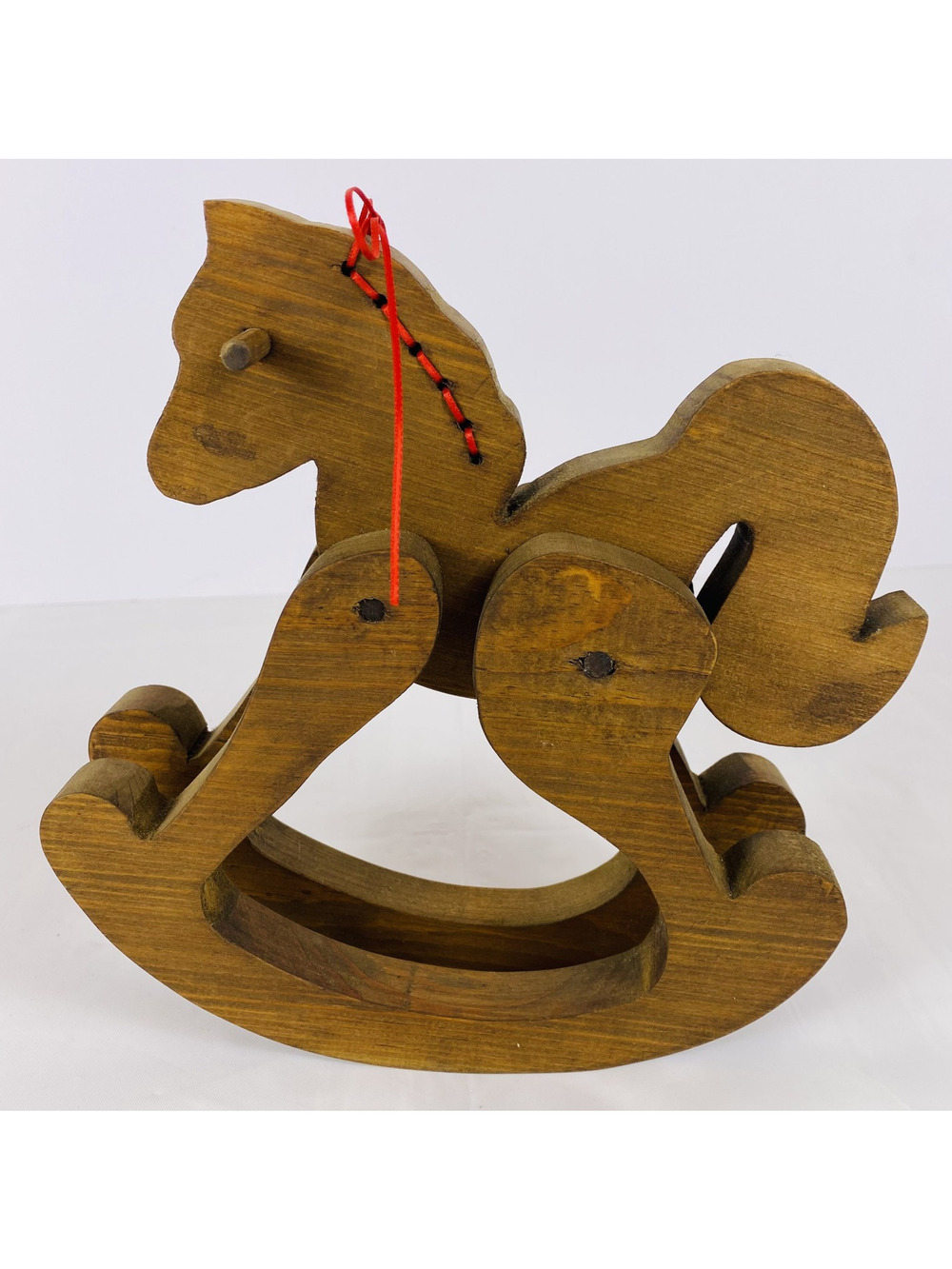 Vintage Hand Made Small Wood Toy Rocking Horse 9" x 8.5" x 2.5"